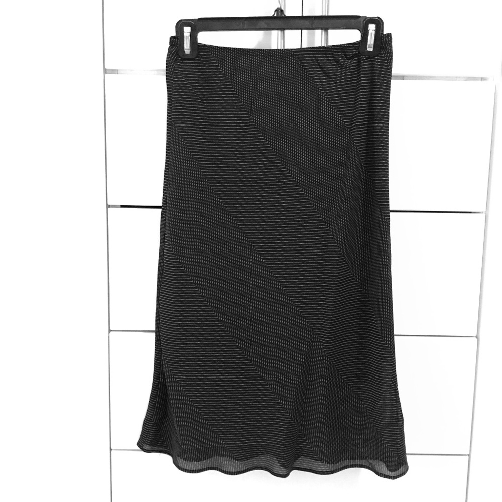 Black Midi Skirt with Asymmetrical Design